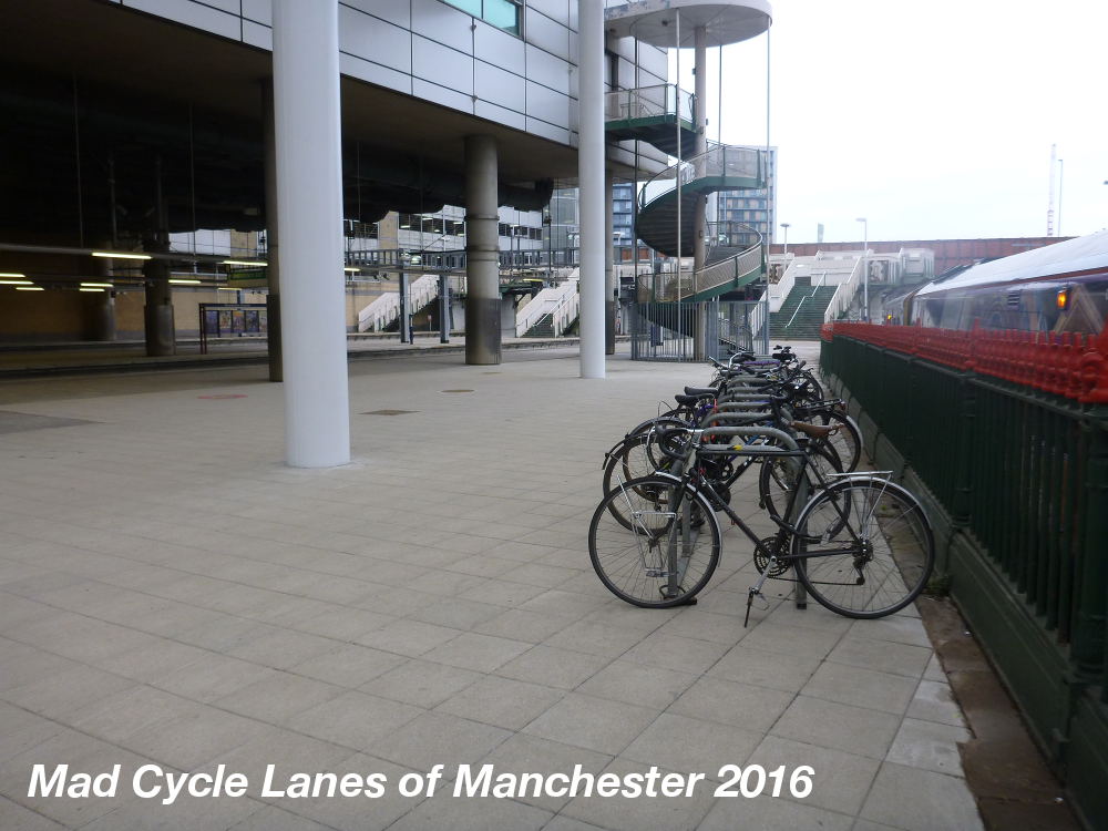 Mad Cycle Lanes of Manchester Secret Cycle Parking at Victoria Station