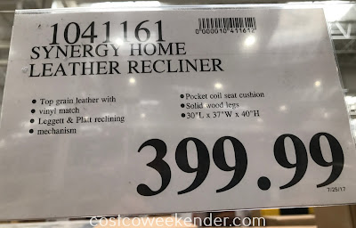 Deal for the Synergy Home Leather Recliner at Costco