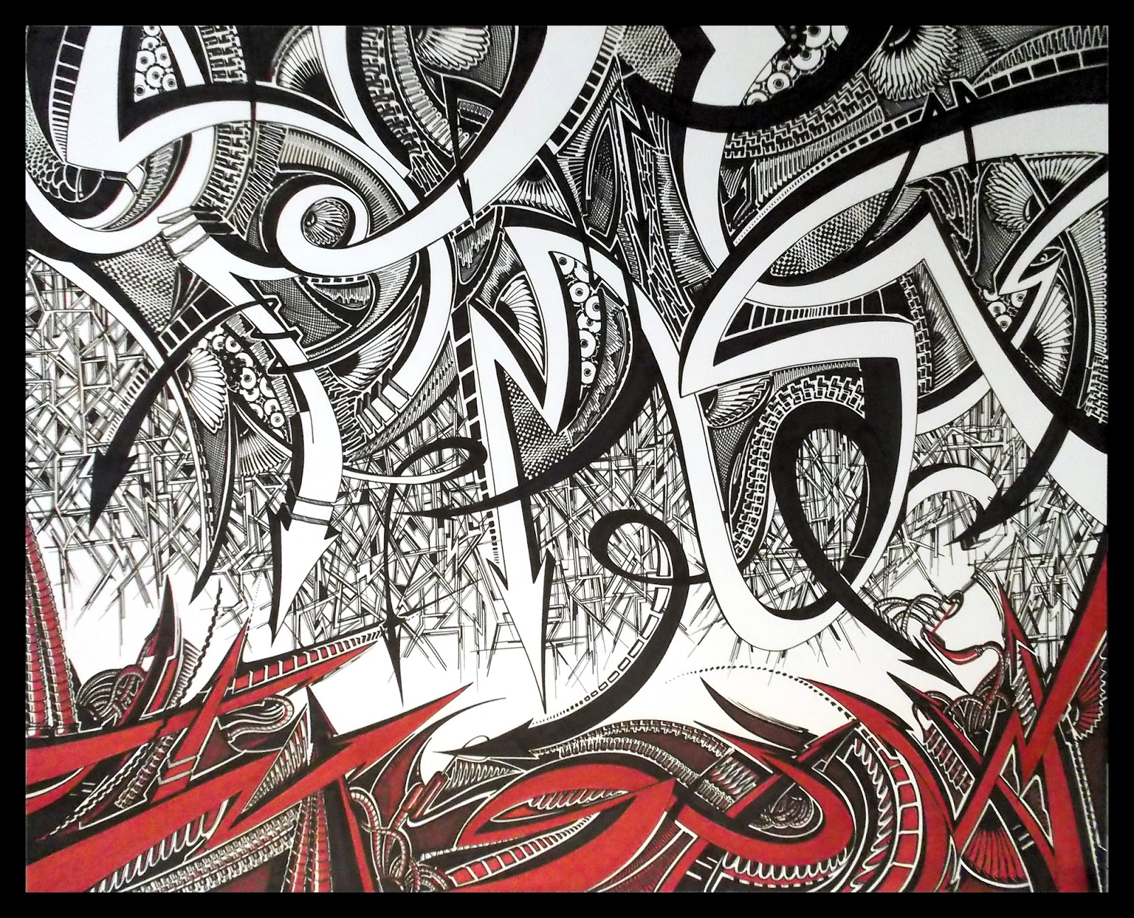 Sharpie Abstract Pinstripe Chris: NEW Sharpie Art Piece Finshed & For Sale!