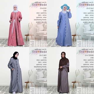 Koleksi Gamis Set Modern Terbaru Endomoda CR 47