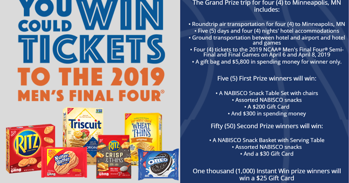 Nabisco 25 Gift Card Instant Win Giveaway 1 056 Winners