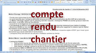 compte rendu de chantier word