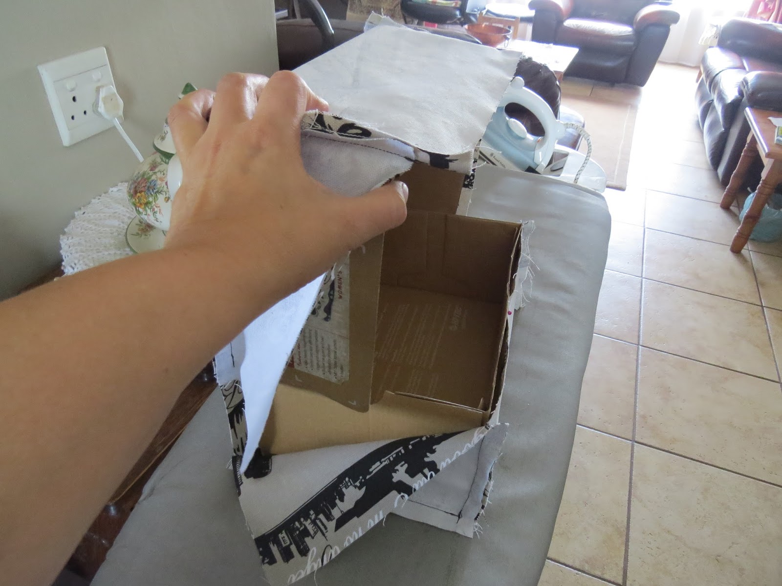 A Pretty Talent Blog Covering A Shoe Box With An Attached Lid In Fabric