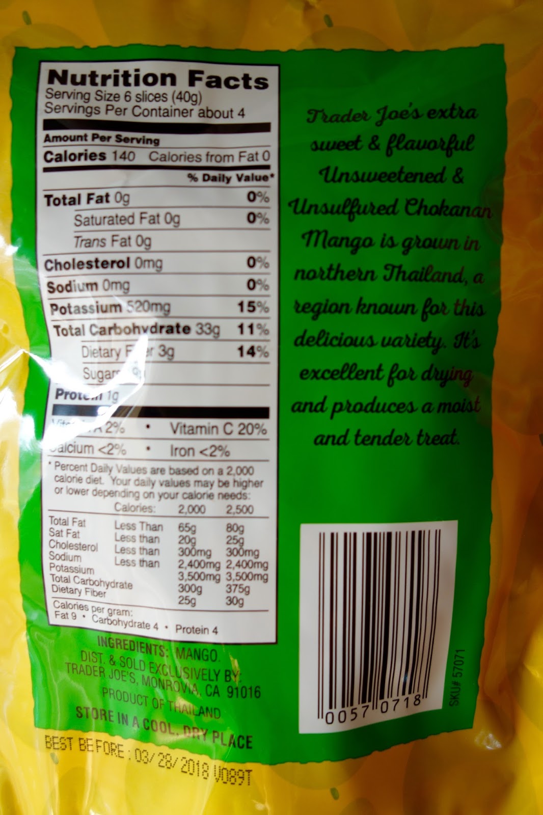 Trader Joe's Dried Mango Chokanan Variety