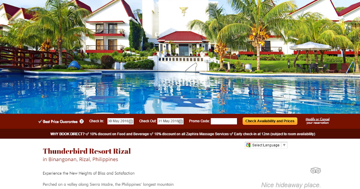 Book Hotels Online Thunderbird Resort Rizal Gives Its Website a New