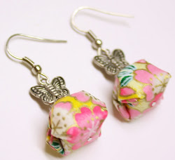earrings sakura lucybee cottage ball flower pink dangle labels posted am