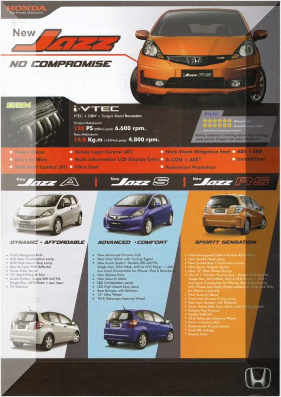 Brosur Honda New Jazz Honda Bekasi