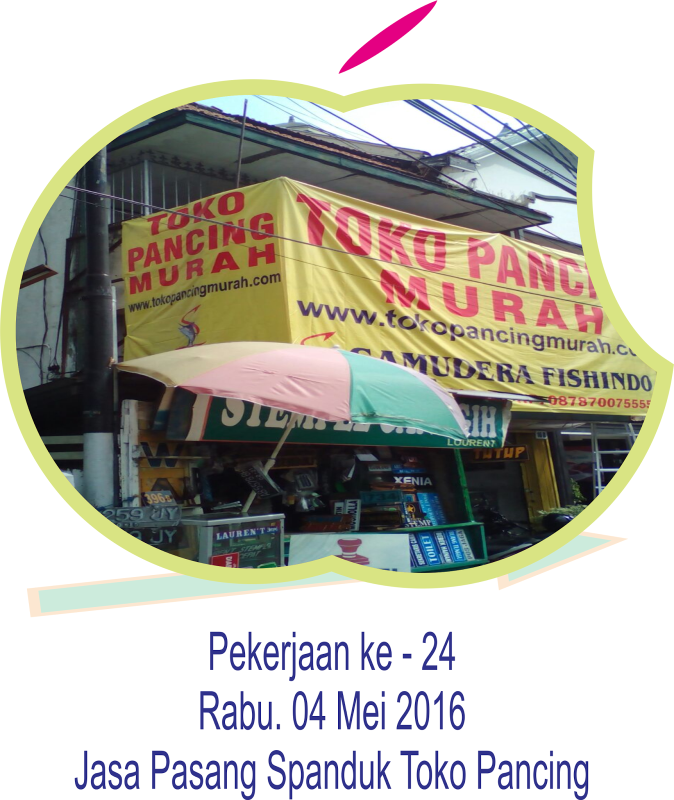 Review dan Dokumentasi Pasang Spanduk Toko Pancing Murah