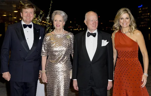Princess Benedikte and Prince Richard of Denmark attend the return arrangement offered by King Willem-Alexander and Queen Maxima of the Netherlands to the Queen of Denmark at Black Diamond in Copenhagen