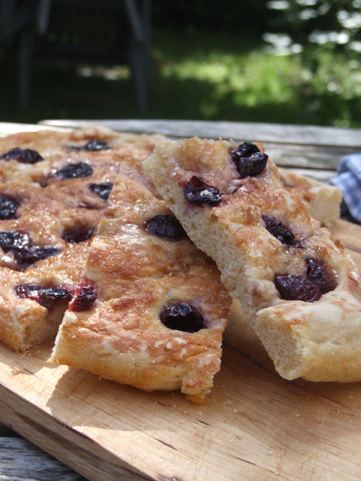 a saucepan and a SUITCASE A Seasonal Focaccia sweet bread with grapes