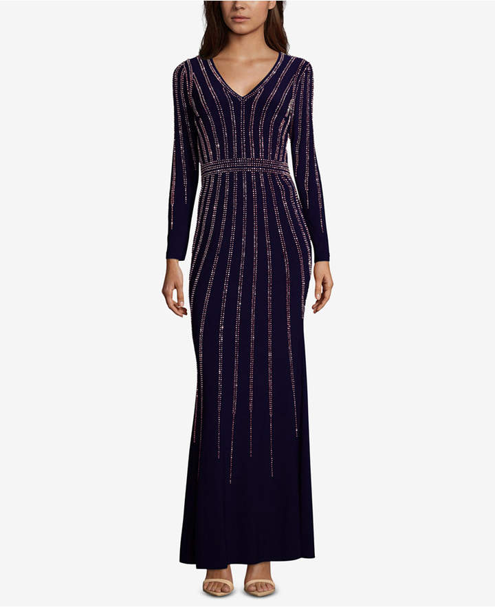 Xscape Petite Vertical-Embellished Evening Gown