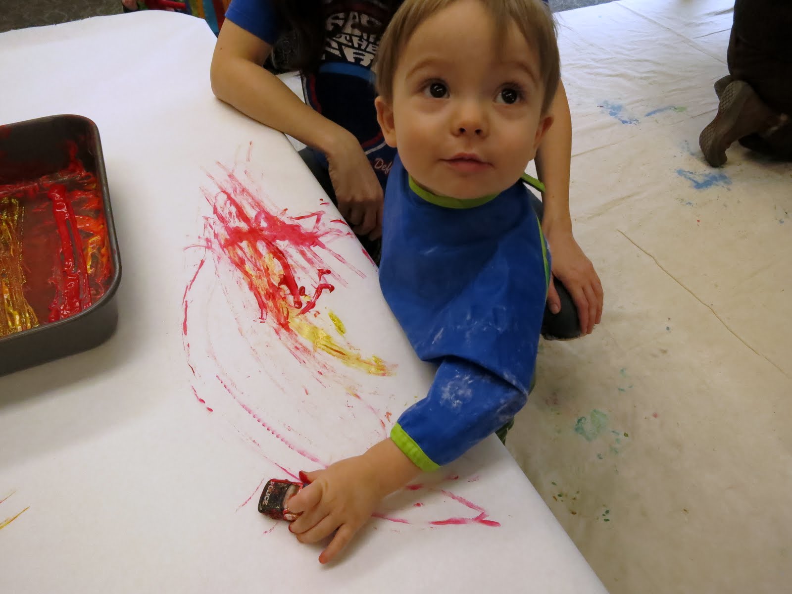 Toddler Art Class: Painting with Cars, revisited! : library makers