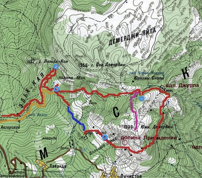 ангарский перевал в крыму на карте. ангарский перевал в крыму на карте. крым демерджи долина привидений на карте гора. кабаний перевал маршрут. маршрут на чатыр даг с ангарского перевала.