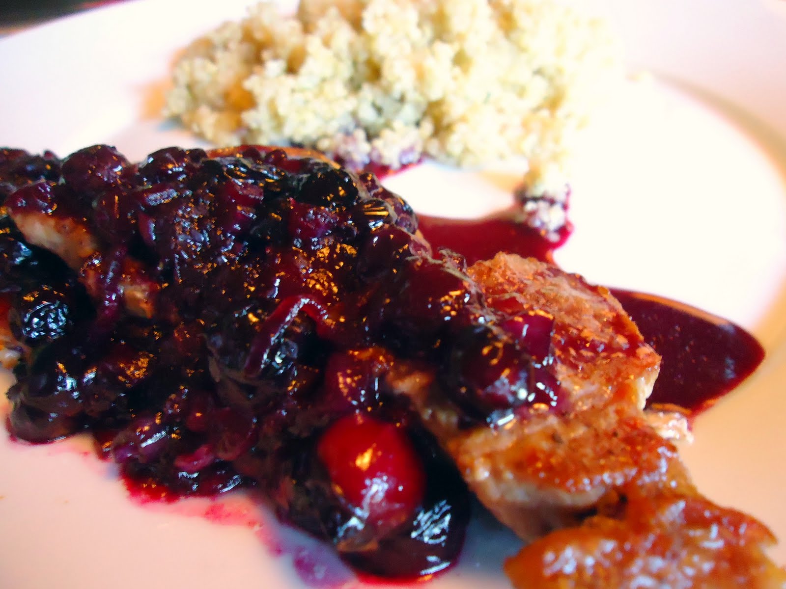 This Woman Cooks Pork Chops with Fresh Berry Compote