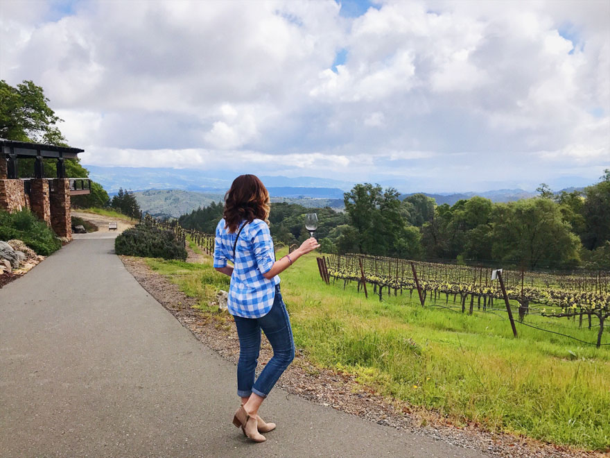 Take in the view at the highest elevation vineyard in Sonoma when you visit Gustafson Family Vineyards Amy West overlooking Lake Sonoma at Gustafson Family Vineyards