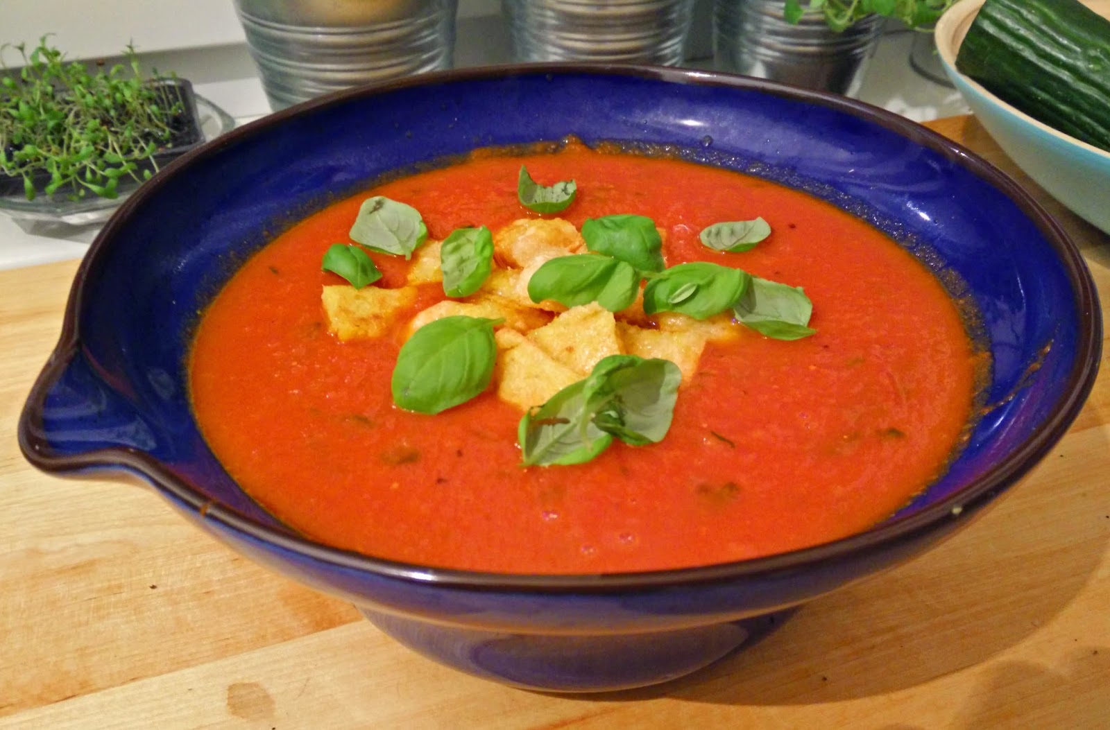 Tomatensuppe mit gratinierten Polenta-Croûtons | MausisTestBlog