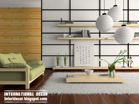 Japanese interior design, living room Japanese style