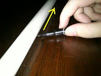 Marking the PVC with marker