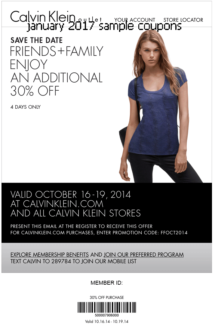 Calvin klein discount coupon