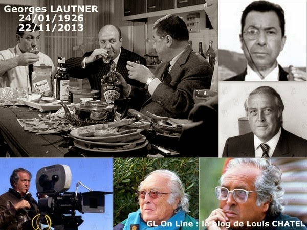Georges Lautner Mosaïque constituée de photos de photos du cinéaste et de ses films