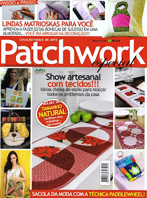Caminho de mesa em patchwork Círculos e Flores, Patchwork, Caminho mesa patchwork, Revista patchwork, Publicado revista, Publicado revista patchwork