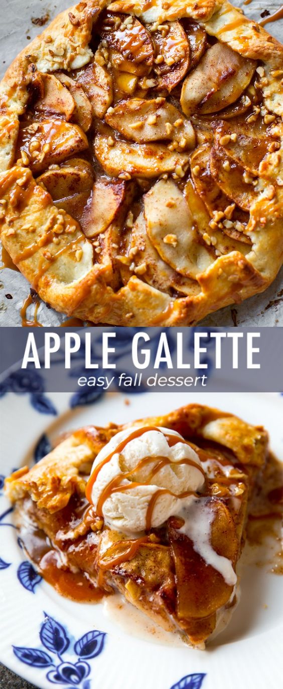 Salted Caramel Apple Galette food recipes drink favors