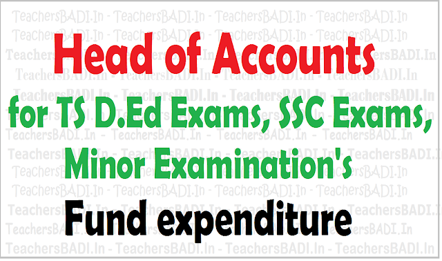 Head of Accounts for TS D.Ed, SSC, Minor Exams Fund expenditure Head of Accounts, TS D.Ed, SSC, Minor Exams Fund expenditure