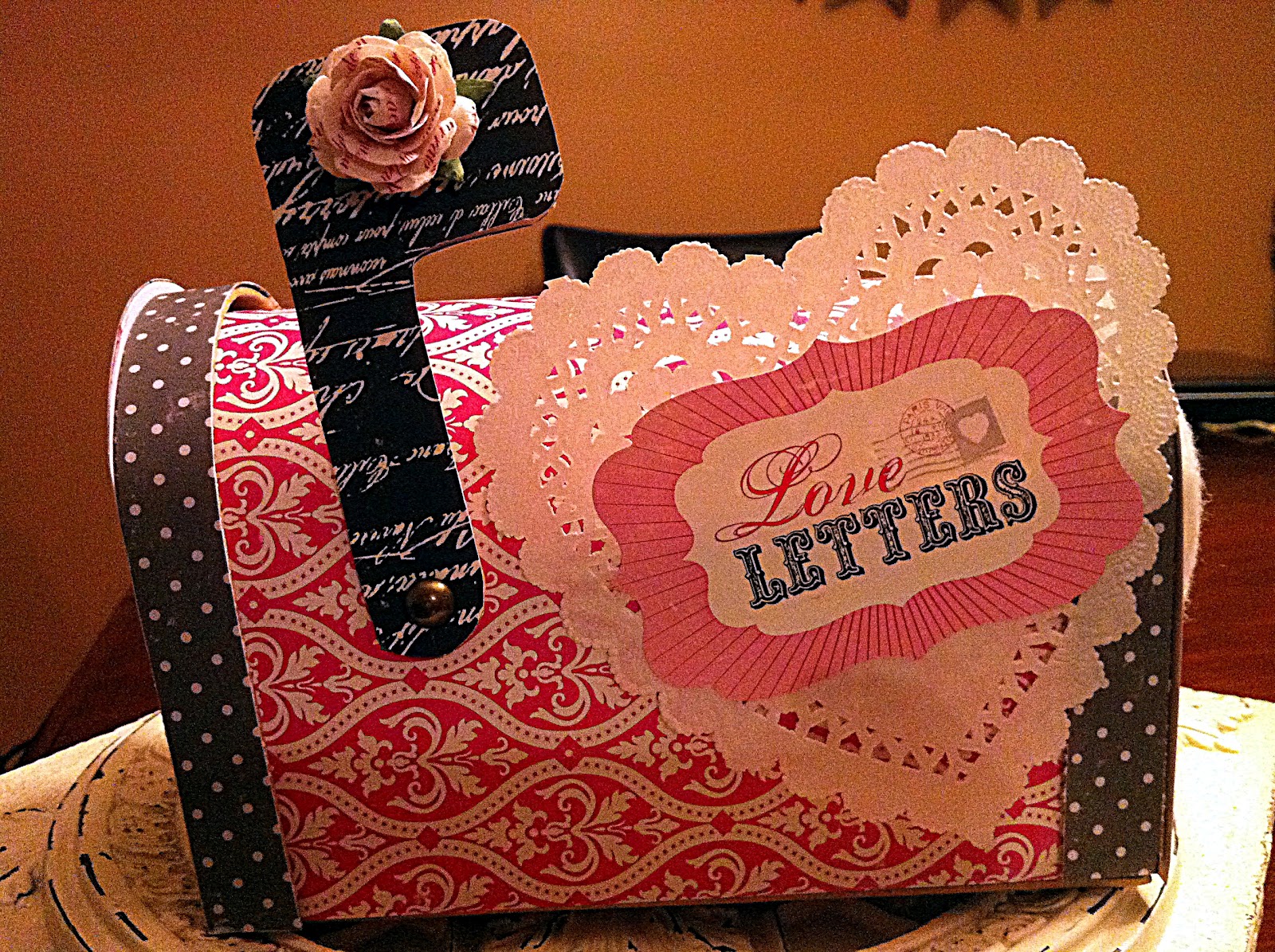 Pennants and Pinwheels: Paper Mache Valentine's Mailbox