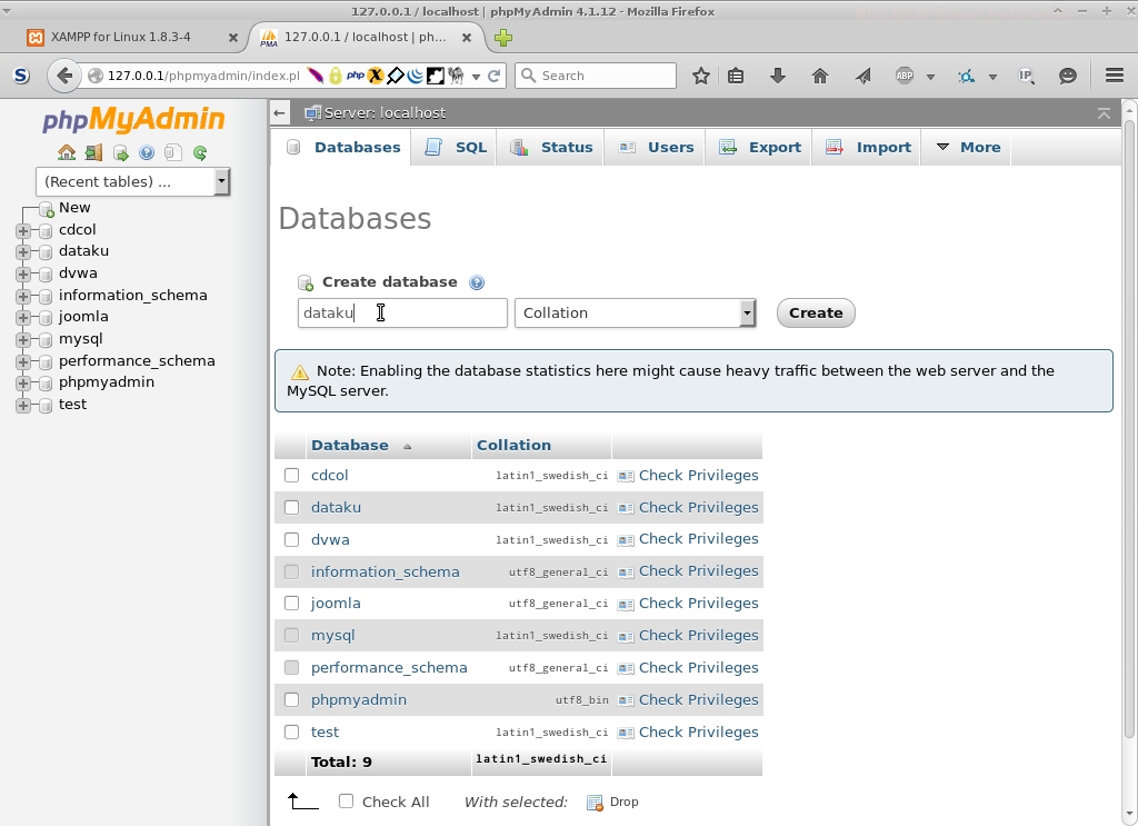 Phpmyadmin sql