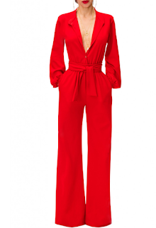 Salopeta lunga rosie eleganta de ocazii chic cu prindere in talie Salopeta lunga rosie eleganta de ocazii chic cu prindere in talie