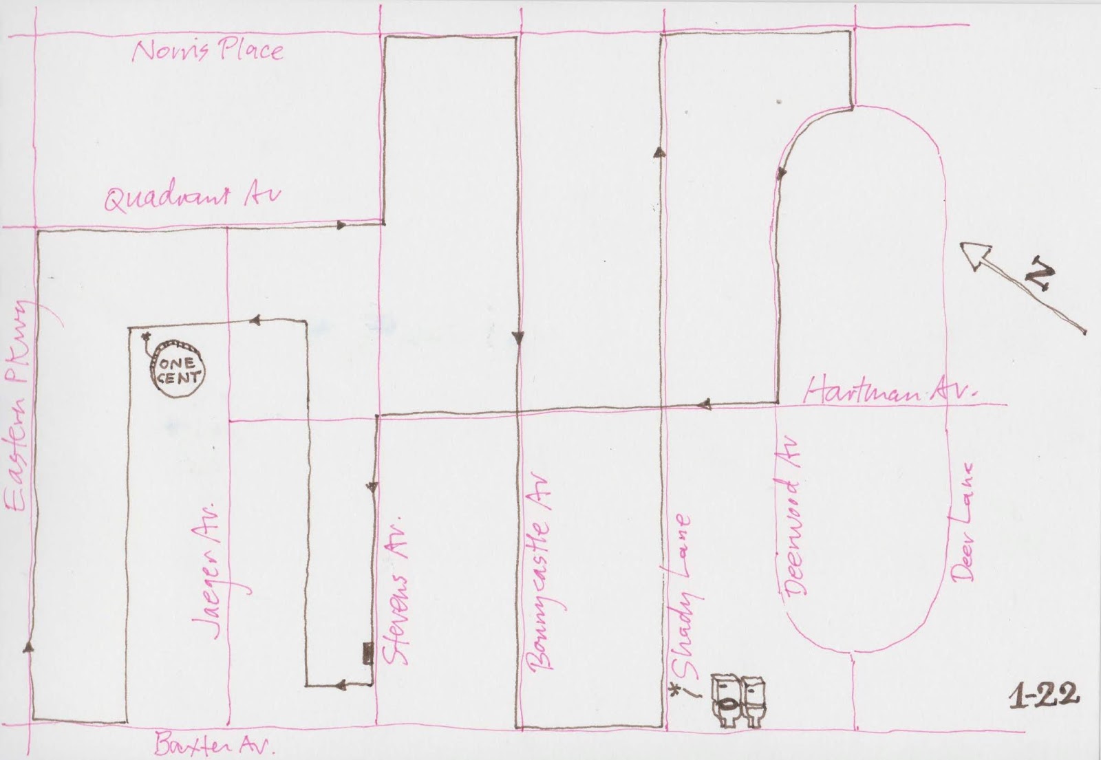 i may label interesting things that i saw along the way on this map i found a penny in the alley and saw two toilets set out at the curb for i may label interesting things that i saw along the way on this map i found a penny in the alley and saw two toilets set out at the curb for