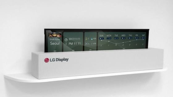 The screen can be partially unrolled to form smaller displays The screen can be partially unrolled to form smaller displays