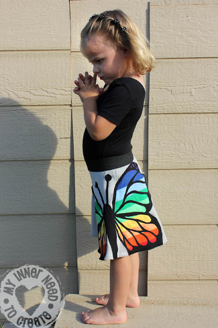 Applique Rainbow Butterfly Skirt