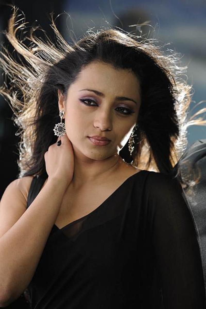 spicy heroines: trisha hot in black saree
