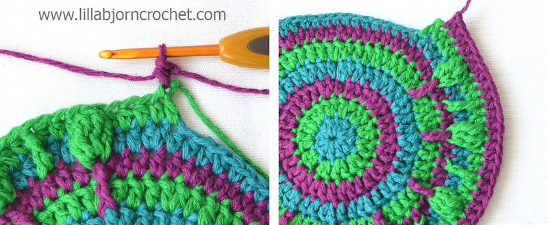 Peacock Tail Bag - Part 2. FREE crochet pattern and original design by Lilla Bjorn Crochet.