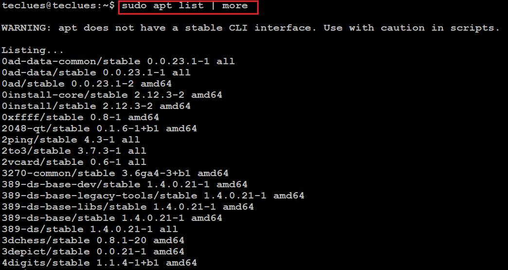 apt commands with examples