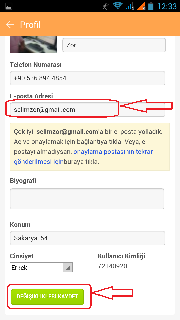 Mroyun SMS E-posta Adresi