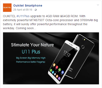 oukitel u11 plus smartphone 