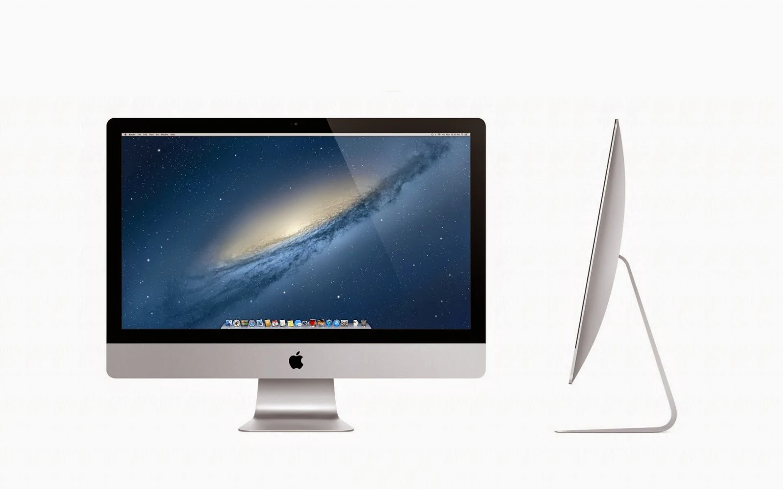 Apple wallpaper met een iMac 27 inch scherm