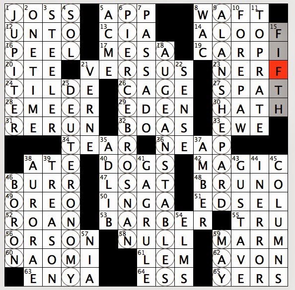 Rex Parker Does the NYT Crossword Puzzle: Former Buffalo Bills