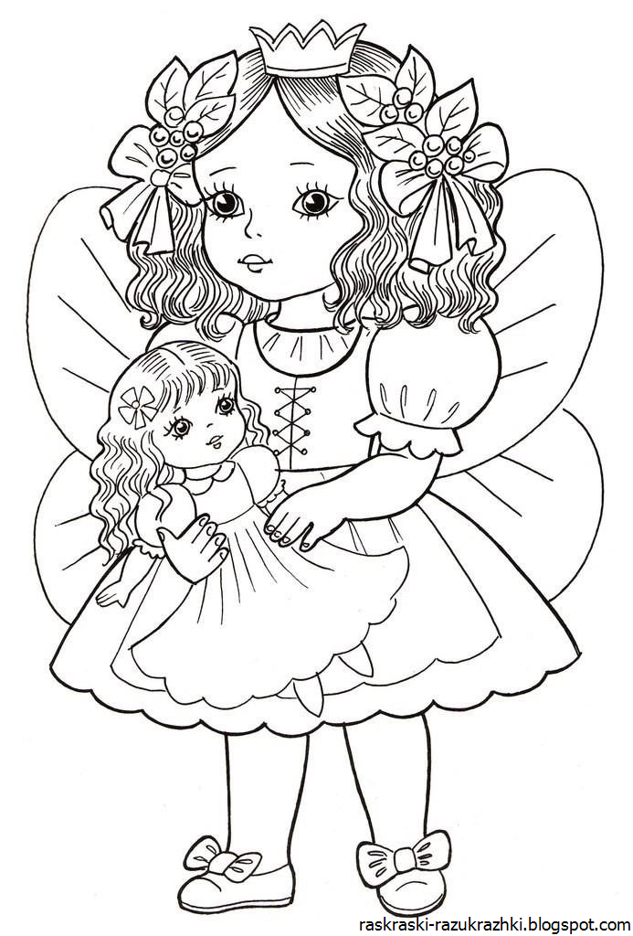 скраски Для Девочек Куколки Распечатать