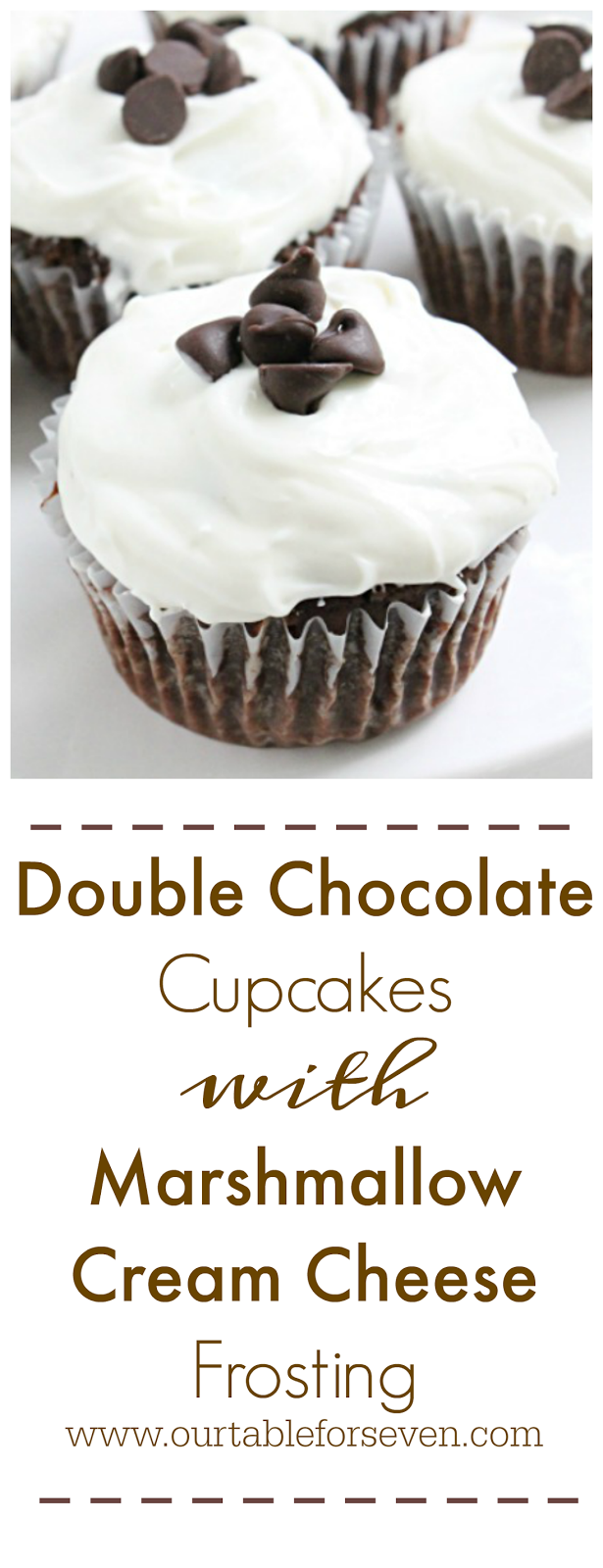 Double Chocolate Cupcakes with Marshmallow Cream Cheese Frosting Double Chocolate Cupcakes with Marshmallow Cream Cheese Frosting