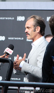 Westworld Red Carpet Premiere Steven Ogg being interviewed on the red carpet at the Westworld premiere in Hollywood.