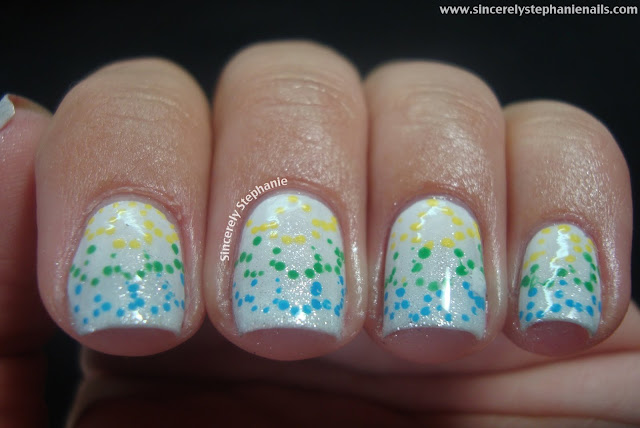 gradient dotted nail art