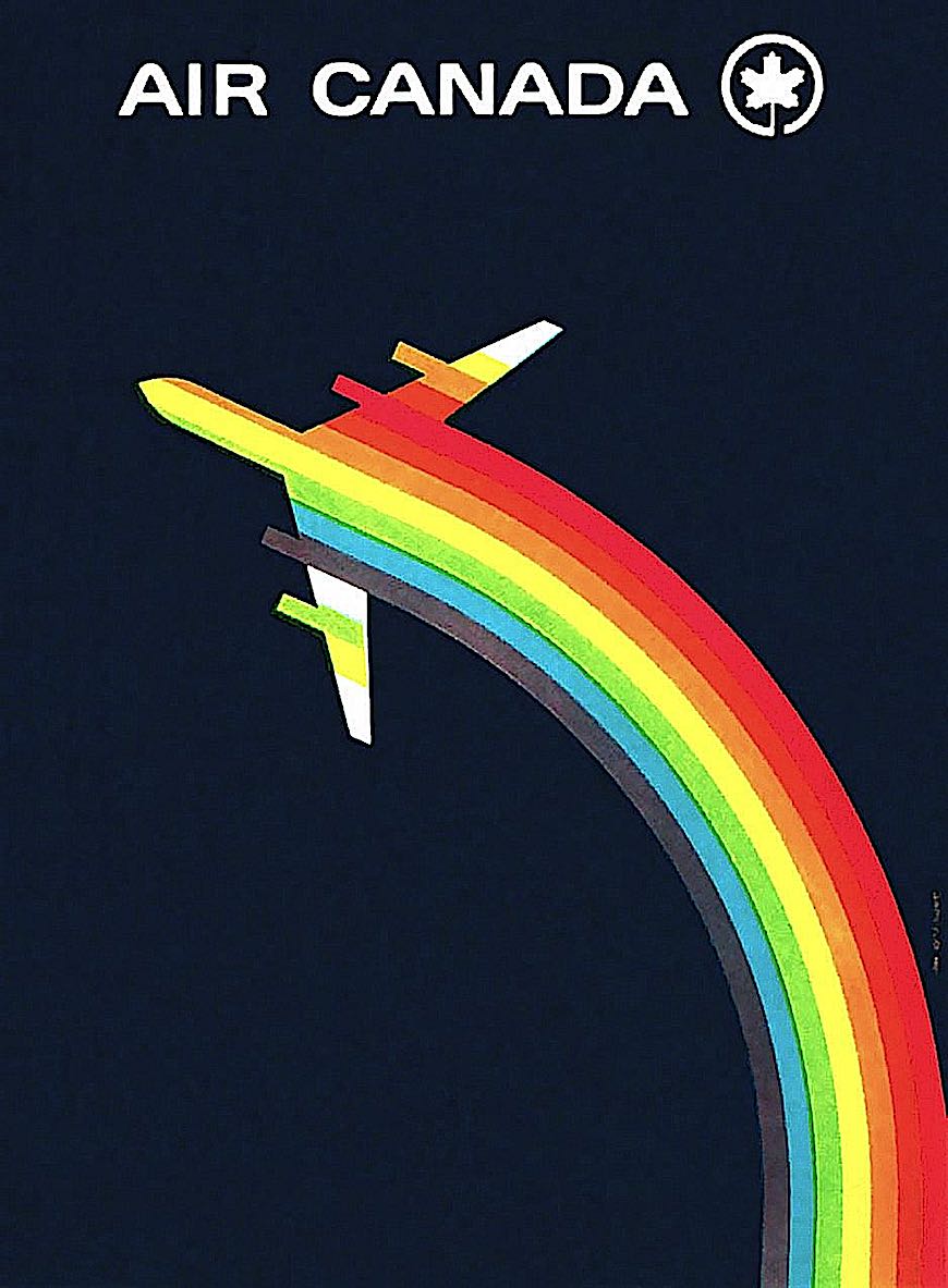 1960s Air Canada a 1960s Air Canada poster with rainbow