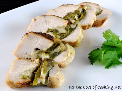 Green chile and pepper jack cheese stuffed chicken breast