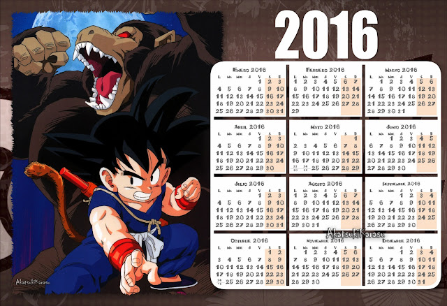 calendario 2016 dbz