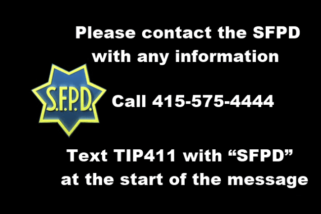 The San Francisco Police Department's telephone number and contact info.