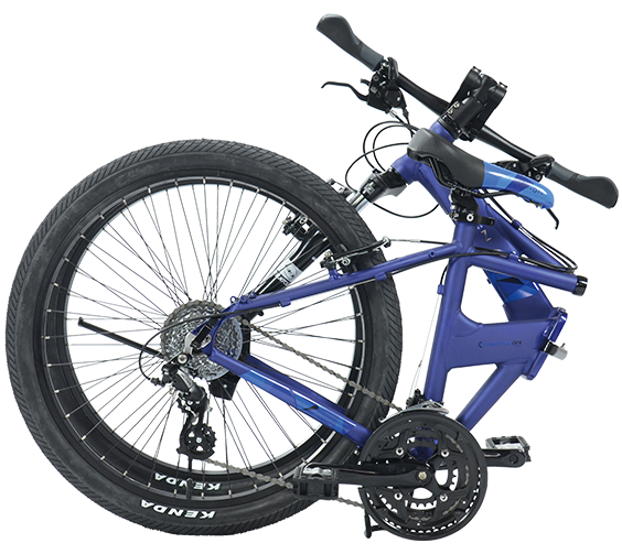 Dahon Espresso D24 Vouwfiets Blauw Opgevouwen Dahon Espresso D24 Vouwfiets Blauw Opgevouwen