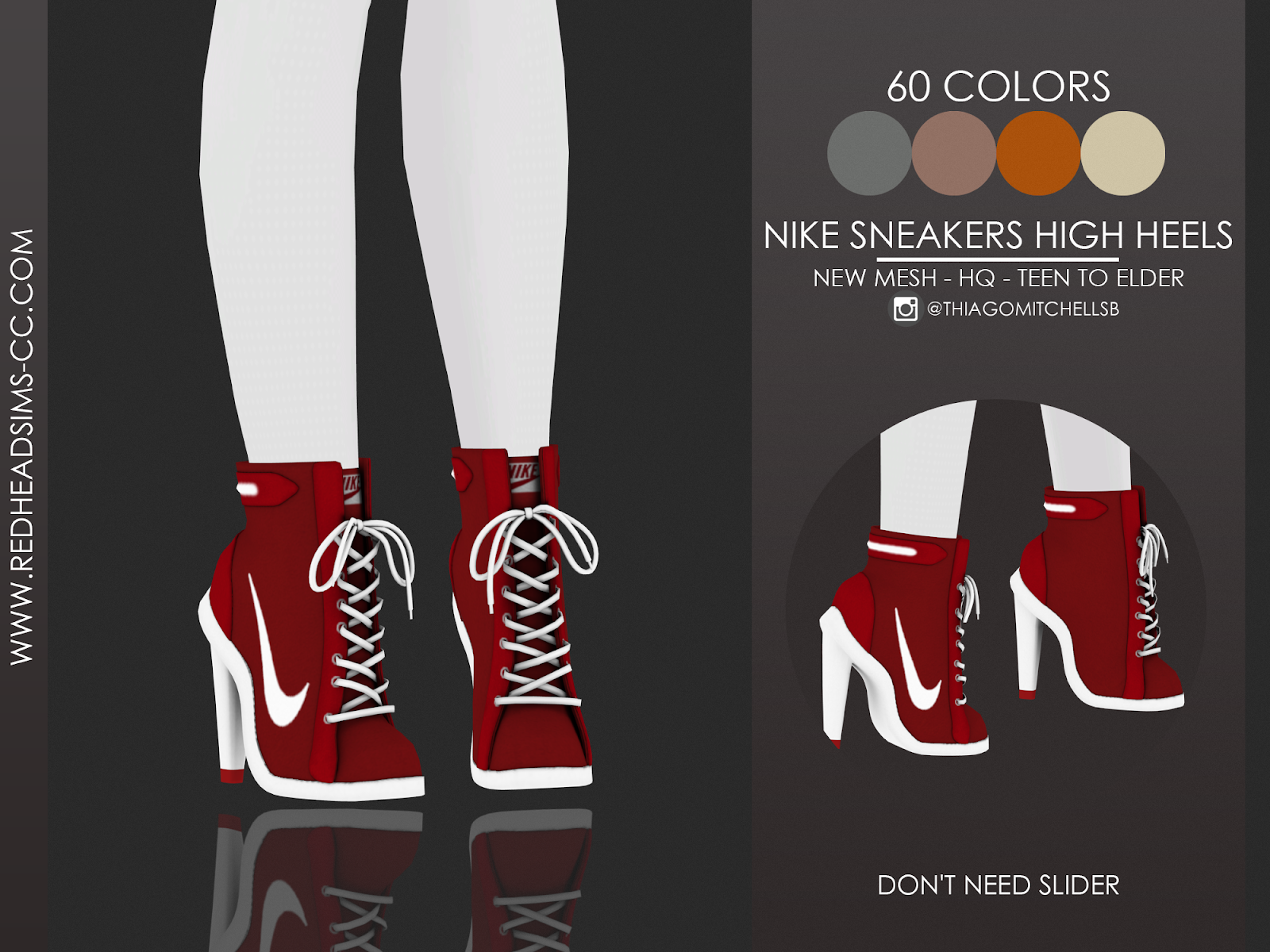 NIKE SNEAKERS HIGH HEELS REDHEADSIMS CC